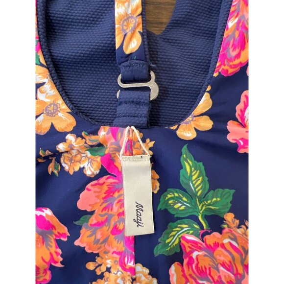 New Maagi reversible floral deep V swimsuit size L large - Picture 3 of 6